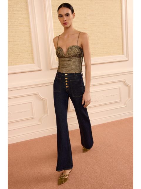 ULLA JOHNSON Vina Taffeta Cropped Bustier Top