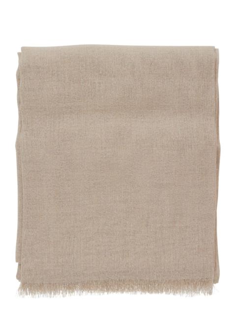 Brunello Cucinelli Sciarpa Beige Cashmere Silk Polyamide Scarfs And Foulards
