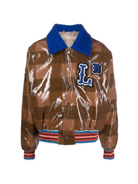 CHARLES JEFFREY LOVERBOY checked varsity bomber jacket