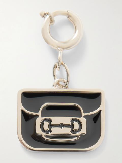 GUCCI Gold-tone and enamel bag charm Black