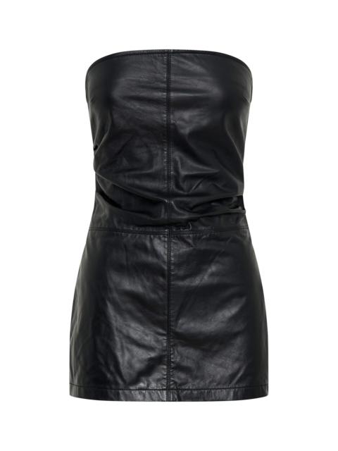ONE TEASPOON Leather Strapless Mini Tube Dress - Black