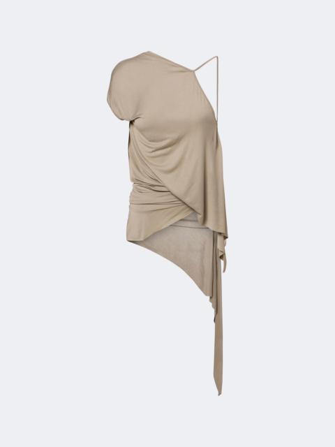 Rick Owens Lilies Lilies Tungsten draped open-back jersey top