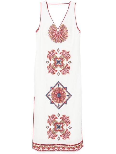 FARM RIO Marys Tiles Richelieu midi dress