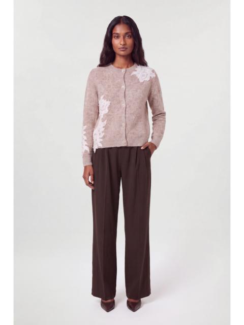 KAREN MILLEN Lace Embellished Cosy Knit Cardigan