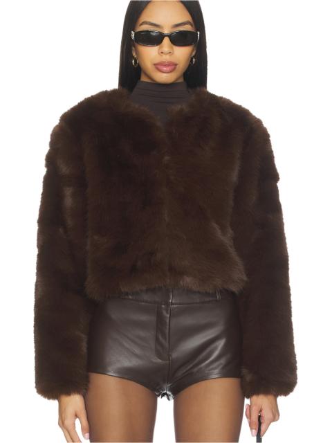 BLANKNYC Crop Faux Fur Coat