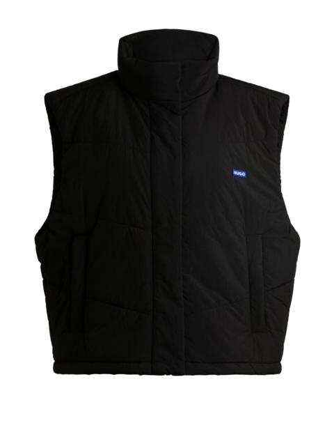 HUGO WATER-REPELLENT GILET WITH BLUE LOGO LABEL