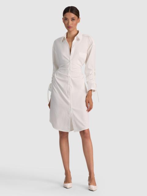 Alice + Olivia DENISE MIDI SHIRT DRESS - OFF WHITE