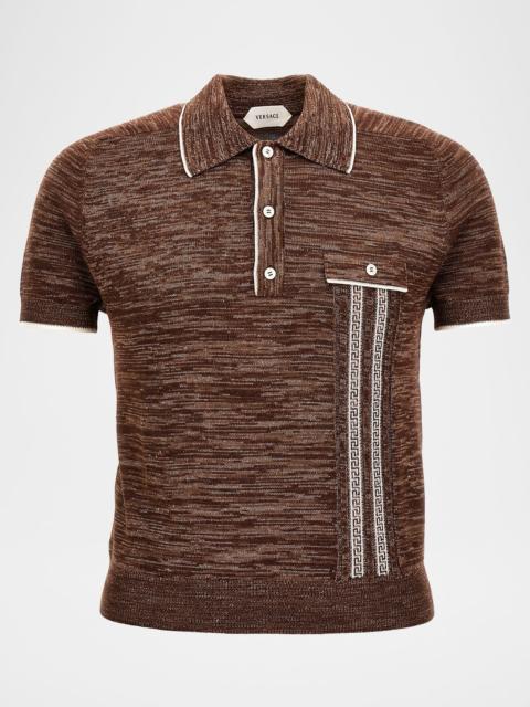 VERSACE JEANS COUTURE Men & apos;s Mouline Jacquard Knit Polo