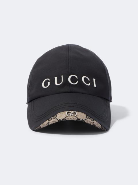 GUCCI Logo cotton and silk baseball cap