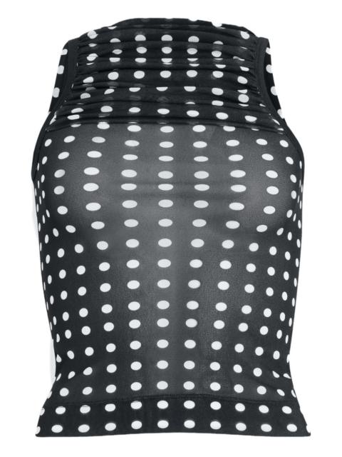 PATOU ruched polka-dot top