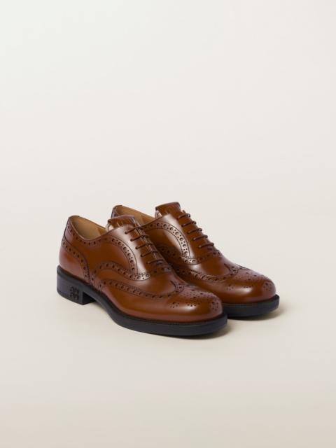 Miu Miu Church's X Miu Miu Brushed Leather Oxford Brogue Shoes