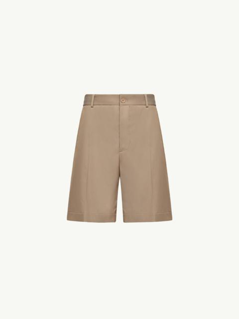 Moncler Wool Blend Gabardine Bermuda Shorts