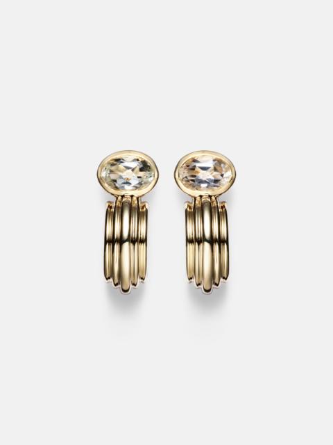 STONE AND STRAND Pavillion 14kt gold earrings with topazes
