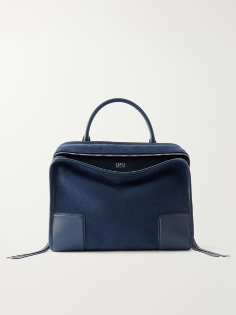 Loewe Amazona 180 Leather-Trimmed Suede Tote Bag