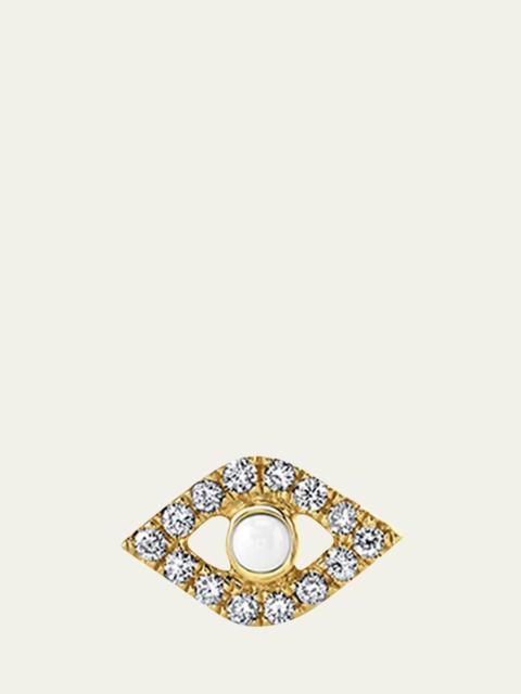 SYDNEY EVAN 14k Pearl Stud Diamond Evil Eye Earring, Single