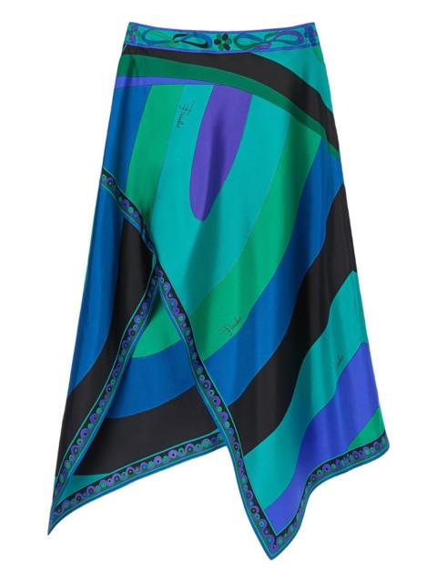 PUCCI Iride-print asymmetric skirt
