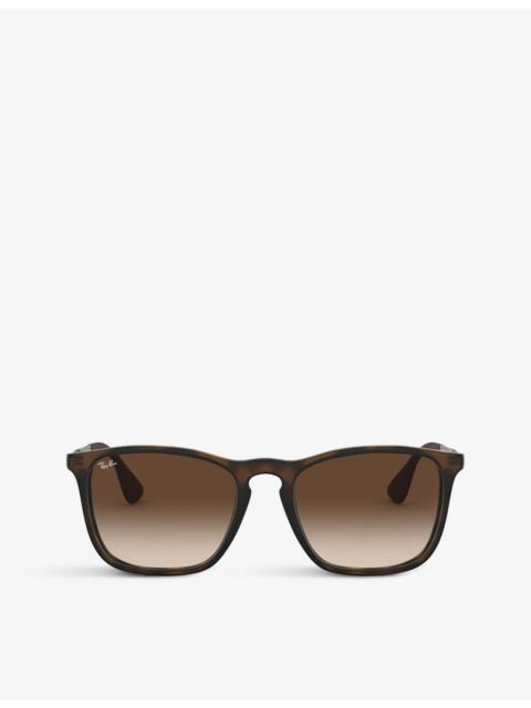 Ray-Ban Chris RB4187 square-frame rubber sunglasses