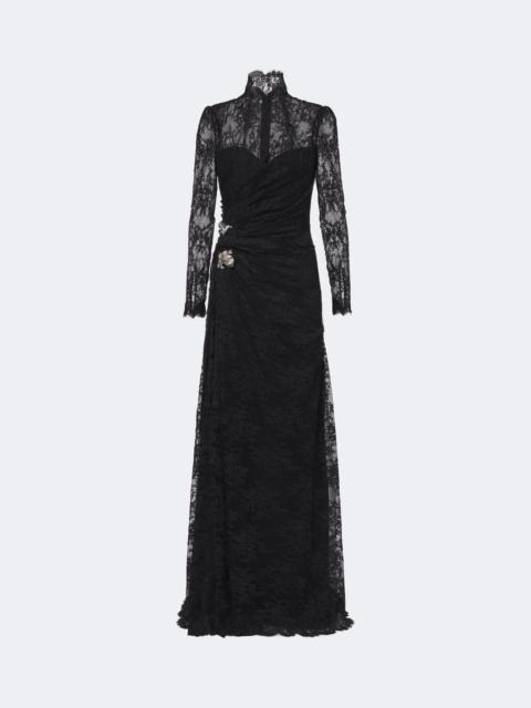 Monique Lhuillier Embellished lace bustier gown