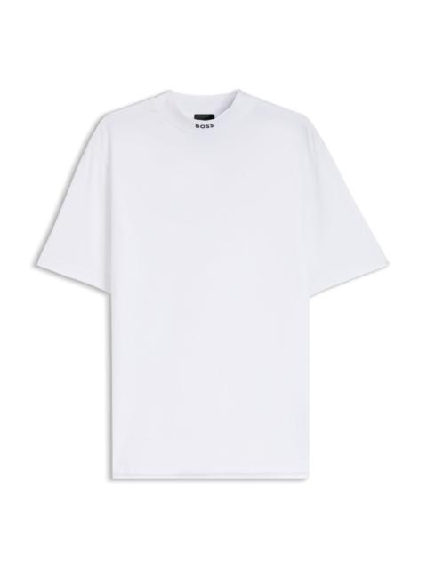 BOSS RELAXED-FIT MOCK-NECK T-SHIRT IN STRETCH COTTON