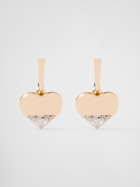 Prada Eternal Gold pendant earrings in yellow gold and laboratory-grown diamonds