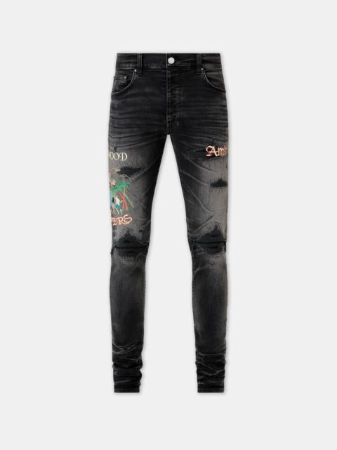 AMIRI EMBROIDERED SINNERS SKINNY JEAN