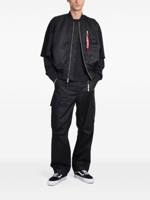 ALPHA INDUSTRIES logo-strap bomber jacket
