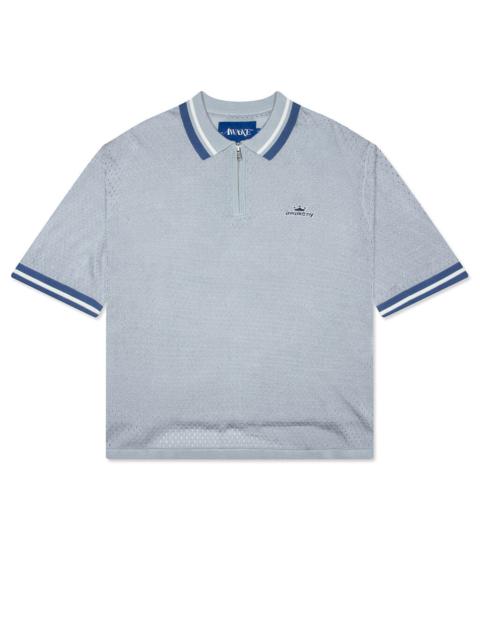 AWAKE NY MESH ZIP POLO - SILVER