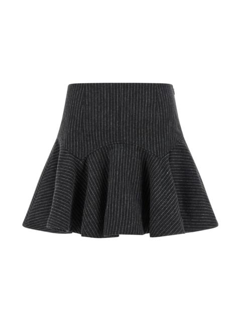 GANNI Pinstriped Flannel Skirt