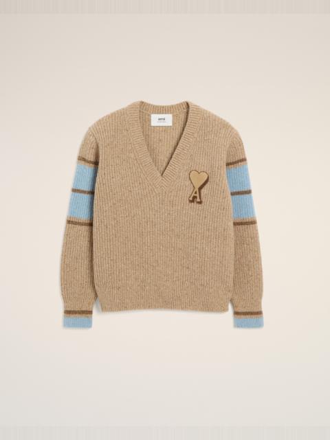 AMI Paris BROWN WOOL COLLEGE SWEATER