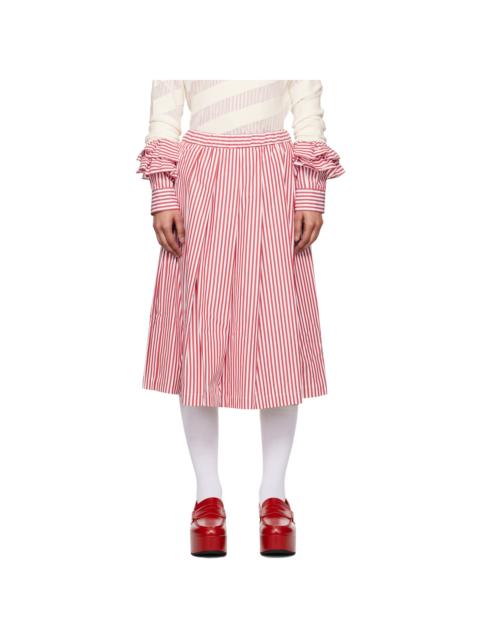 Comme des Garçons GIRL Red & White Striped Midi Skirt
