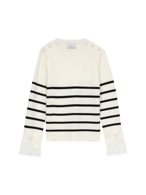 stripe-pattern wool jumper