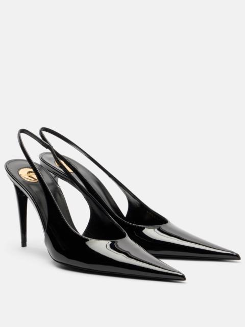 SAINT LAURENT Guermantes 95 patent leather slingback pumps