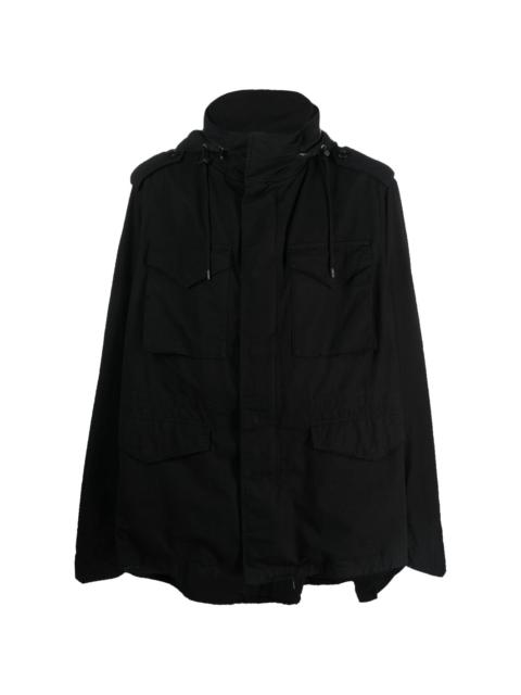 BALENCIAGA distressed hooded parka jacket