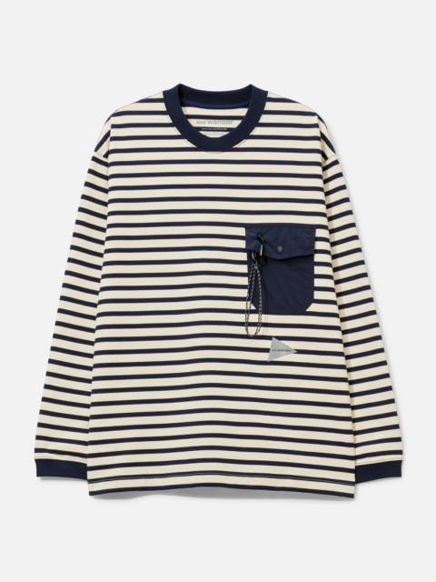 and Wander STRIPE POCKET LONG SLEEVES T-SHIRT