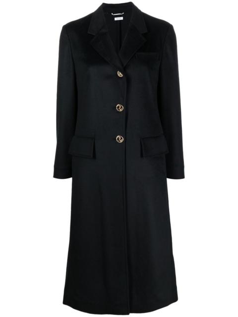 Thom Browne wide-lapel single-breasted overcoat