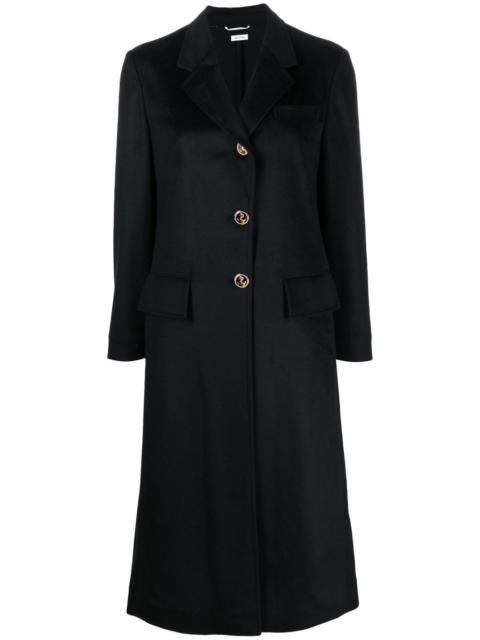 Thom Browne wide-lapel single-breasted overcoat