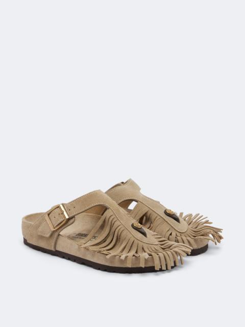 Etro x Birkenstock Gizeh fringed suede sandals
