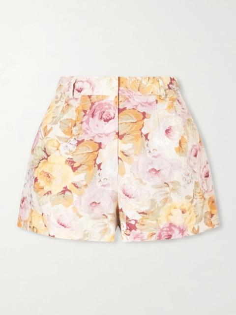 FAITHFULL Petro Floral-print Linen Shorts
