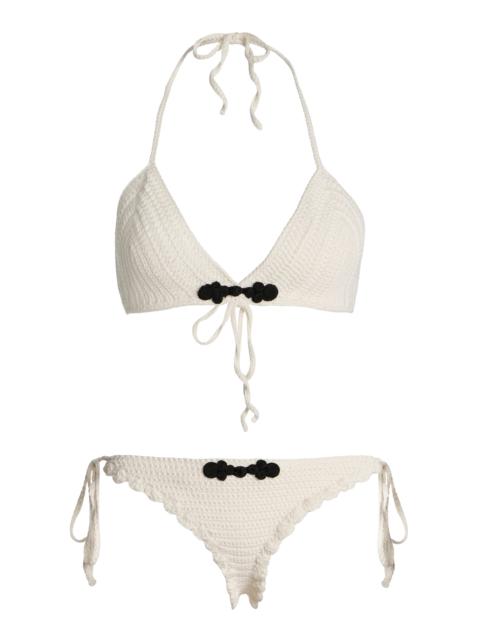The Garment Plage Pointelle-Knit Organic Cotton Bikini ivory