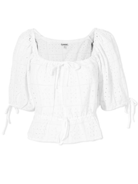 GANNI GANNI Light Broderie Anglaise Crop Top