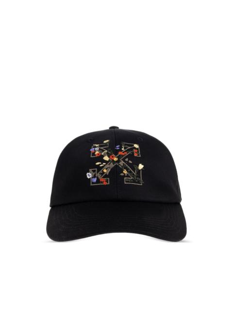 Off-White floral-embroidered baseball cap