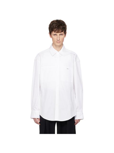 Wooyoungmi White Cotton Back Logo Shirt