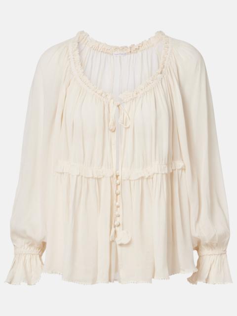 Poupette St Barth Moon ruffled blouse