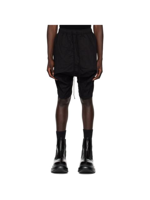 Black Drop Crotch Shorts