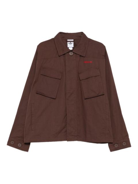 adidas logo-embroidered shirt jacket