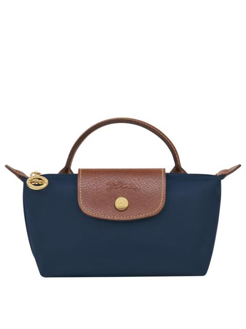 Le Pliage Original Pouch with handle Navy - Recycled canvas