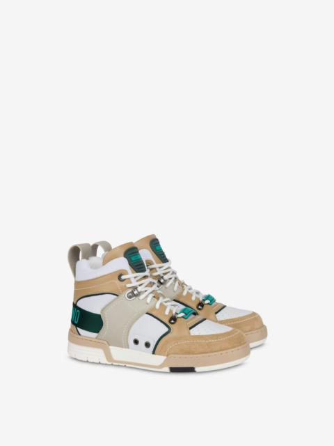 Moschino STREETBALL CALFSKIN HIGH-TOP SNEAKERS