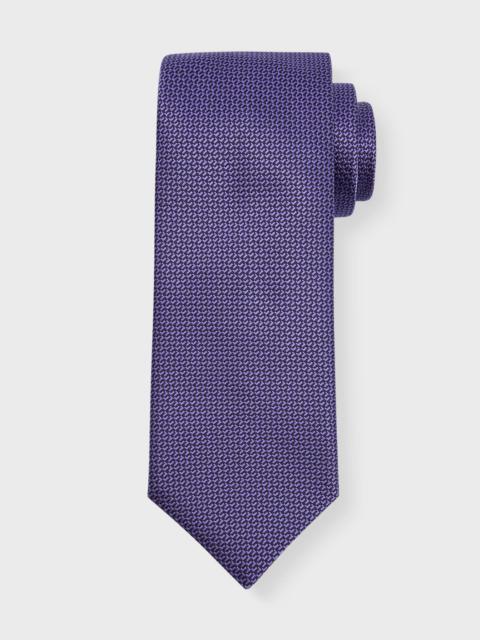 Men's Micro-Geometric Silk Tie