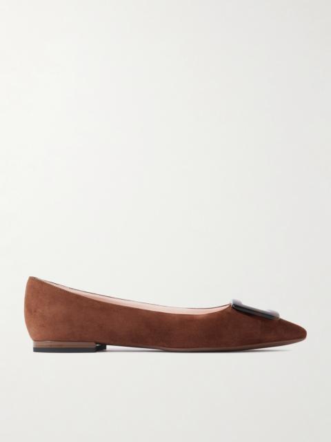 Roger Vivier Gommettine Buckled Suede Ballet Flats