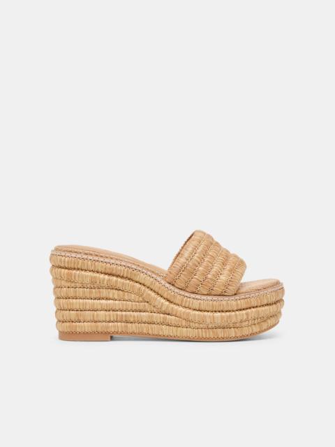 dolce vita THRONE WEDGES LT NATURAL RAFFIA